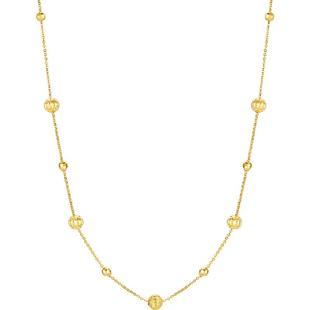 【新年礼物】FENS珠宝 海王链18K金项链素链锁骨灯笼珠彩金手链