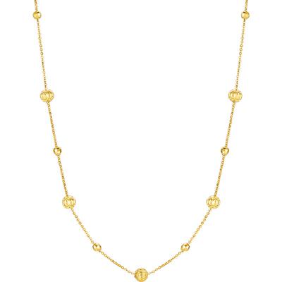 FENS珠宝18K金项链灯笼珠海王链