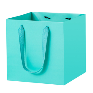 正方形牛皮纸袋鲜花礼品袋定制加厚宽包装袋手提袋定做纸袋印logo