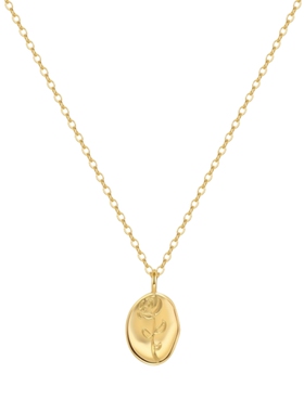 LADYB玫瑰浮雕镀金法式简约项链