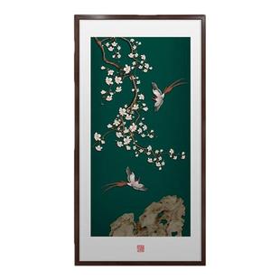 喜气盈门玄关装饰画新中式入户正对门喜上眉梢喜鹊寓意好过道挂画