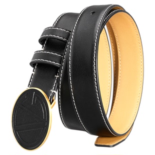 GIOVANNI VALENTINO女士新款牛皮皮带休闲百搭简约经典金扣腰带