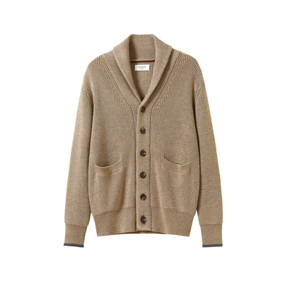 美式高端男青果领保暖针织衫外套