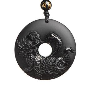 墨西哥黑曜石玄武吊坠五行缺水