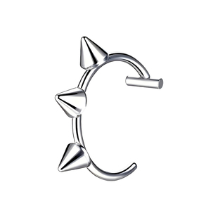 明星同款医用级钛钢免打孔唇环朋克无洞唇夹恶魔吸血鬼獠牙假唇钉