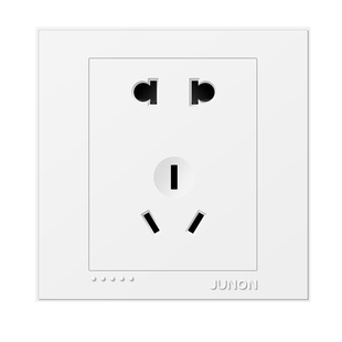 俊朗官方开关插座USB五孔86型家用墙壁一开多孔暗装大板面板P牙白