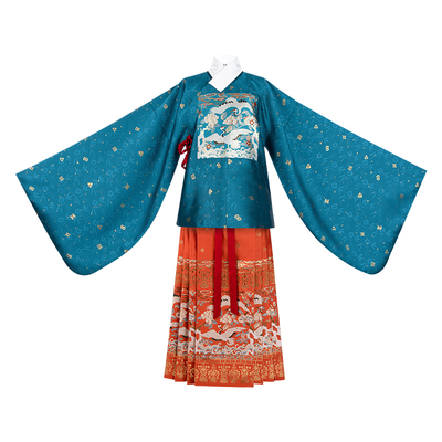 重回汉唐马面裙明制直领大襟袄