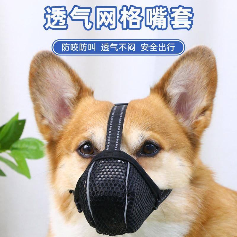 宠物狗狗嘴套全包口罩止吠器防咬防叫防乱吃透气网格嘴罩柯基柴犬