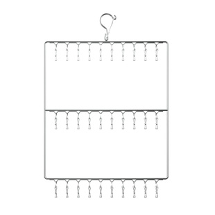 四万公里304不锈钢晾衣架家用挂衣多夹子婴儿袜子夹防风无痕收纳