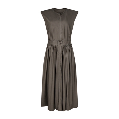 LESS通勤全棉无袖A字连衣裙