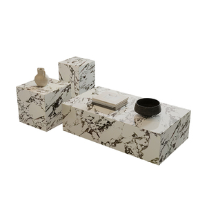 吉诺威 大理石茶几别墅大平层客厅极简高端岩板法式宝格丽茶几