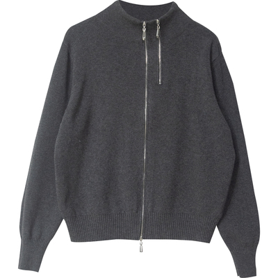 立领拉链针织开衫女2025秋冬新款