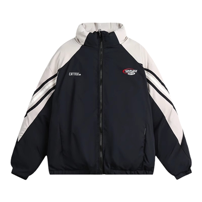 双面穿棉服男冬季工装立领外套