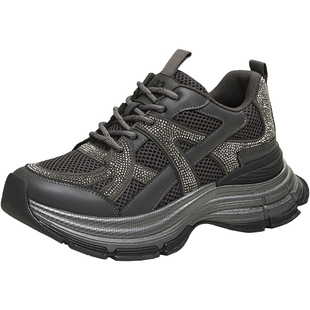 天美意闪钻厚底增高老爹鞋运动鞋女休闲鞋单鞋2025冬新款BM201DM5