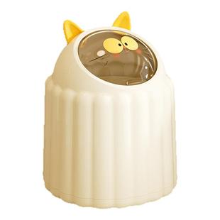 桌面垃圾桶垃圾带盖家用卡通卧室客厅桌上收纳迷你办公室可爱纸篓