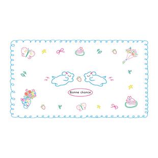 法式插画线条小狗餐桌垫皮革防水防油免洗高级感桌布办公书桌垫子