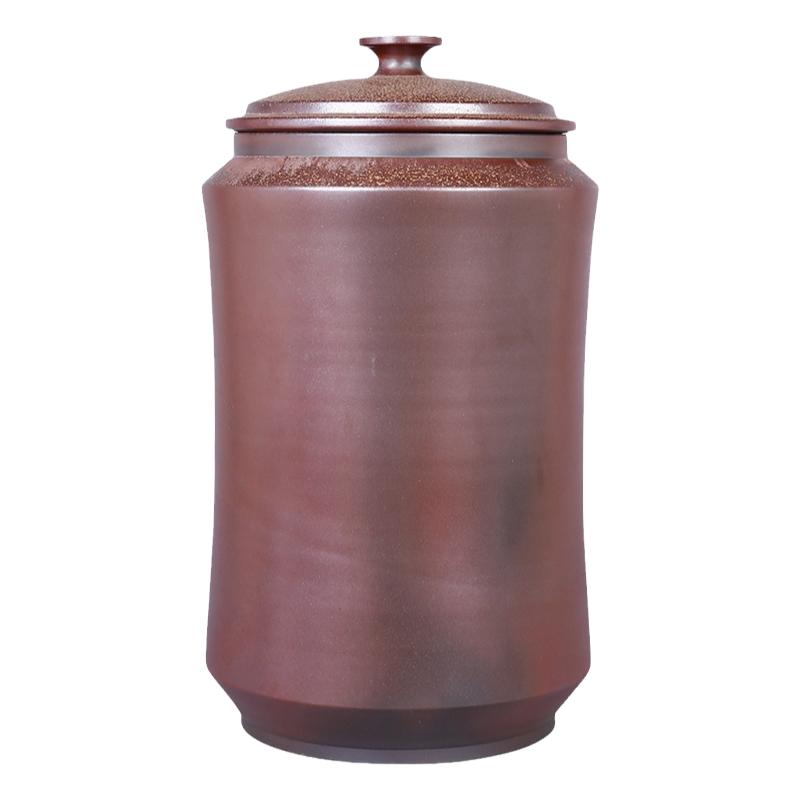 建水紫陶手工柴烧普洱饼茶叶罐