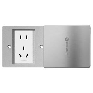 86型地插座平推滑盖不锈钢防溅水五孔网络电话超薄嵌入式小地插