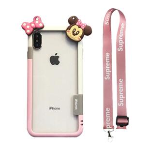 17pm卡通15保护套13promax适用苹果16手机壳边框斜挎iPhone8plus可以背的pro米妮7p女Xsmax日系个性创意14