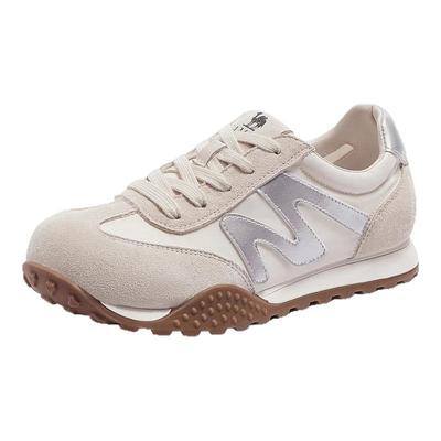 骆驼女鞋2026春季新款厚底时尚轻便舒适运动鞋通勤百搭复古德训鞋