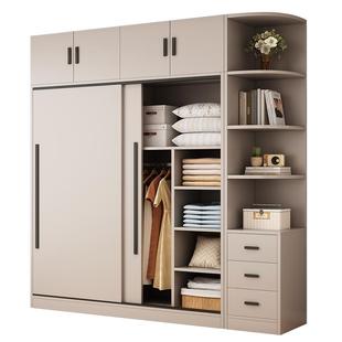 全实木衣柜家用卧室儿童简易柜子免安装加厚背板出租房用储物衣橱