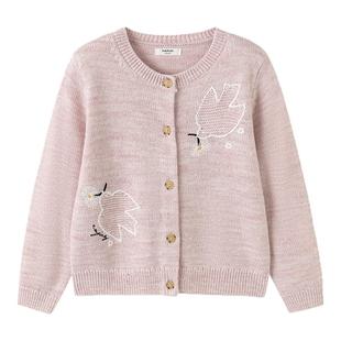 【商场同款】巴拉巴拉童装儿童针织开衫女童2025新款春秋绣花毛衫
