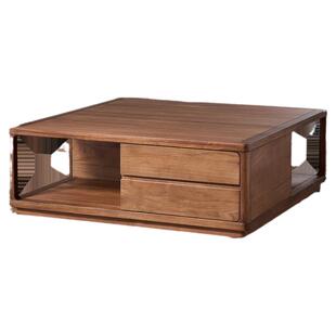 北美黑胡桃木茶几客厅家用纯实木茶几桌2026新款高端正方形小茶台