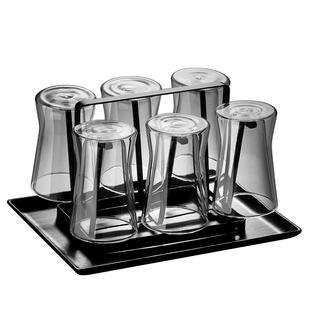 日式玻璃水杯套装 双层隔热玻璃杯茶杯防烫咖啡杯简约风客厅水杯