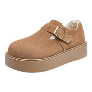 达芙妮厚底超火勃肯鞋女秋冬2025新款全包加绒棉鞋一脚蹬雪地靴子