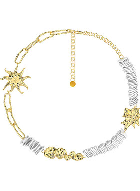 [SVRGN联名]OINICIO初印度假风液态不规则海星白色贝壳片拼接项链