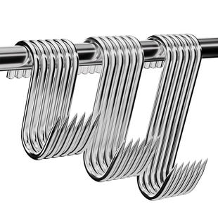 腊肉挂钩S型不锈钢实心加粗大号晾晒猪肉钩子烤鸭香肠专用尖头S勾