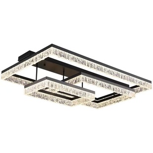 客厅灯主灯2025年新款北欧现代简约大气轻奢高端冰裂纹水晶吸顶灯