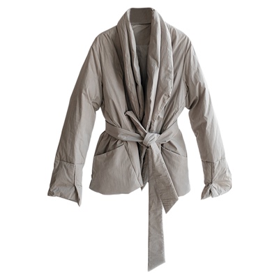 日系短款青果领90白鹅绒羽绒服