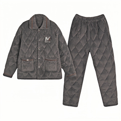 三层加厚珊瑚绒睡衣棉依界男士好