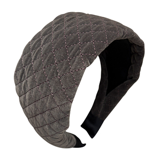 简约纯色格子宽边发卡女款高颅顶遮白发洗脸发箍日常外戴洗脸头箍