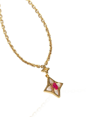 女大牌菱形贝壳吊坠项链