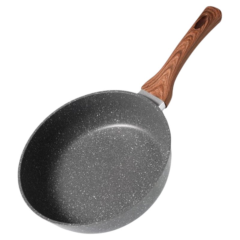 日本进口轻奢麦饭石不粘煎锅燃气高品质电磁炉通用锅具礼物品套装