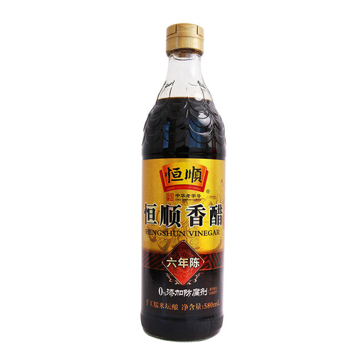 恒顺香醋六年陈580ml镇江特产凉拌醋粮食酿手工造食醋6年香醋家用
