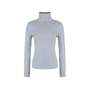 范洛Fano 奢华珍珠粉材质软糯羊绒混纺基础半高领打底针织衫女冬