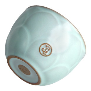 东道汝窑茶杯个人专用主人杯冰裂釉陶瓷茶具虎年莲升天青礼盒装