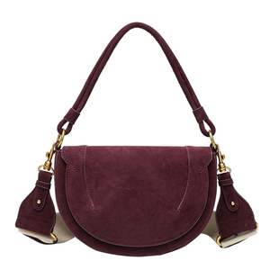 ZA家跨境女包2025秋冬新品磨砂料马鞍包时尚手提包翻盖单肩斜挎包