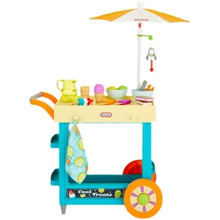 小泰克2合1移动甜品站儿童冰激凌车过家家仿真玩具售卖机推车女孩