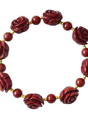 一路生花朱砂本命年转运女款手链