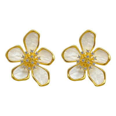 玲秀个性气质五瓣花花朵耳环
