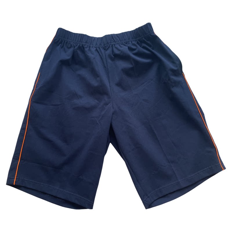 夏季校服深蓝直筒松紧腰短裤