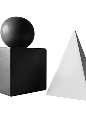 几何体陶瓷正方形售楼处书房摆件