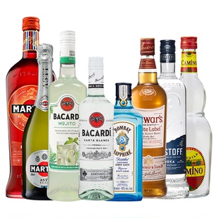 【调酒全家福】八大基酒朗姆酒金酒威士忌龙舌兰莫吉托mojito洋酒
