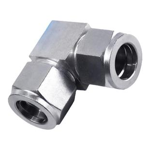 304不锈钢卡套接头 卡套弯头中间不锈钢直角卡套接头90度直角中间