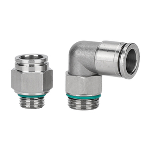 304不锈钢气动气管快速接头直通PC8-02G螺纹快插密封圈软管转换头