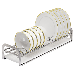 不锈钢304沥水碗架水槽窄边沥水碗碟架小型橱柜内厨房碗盘收纳架